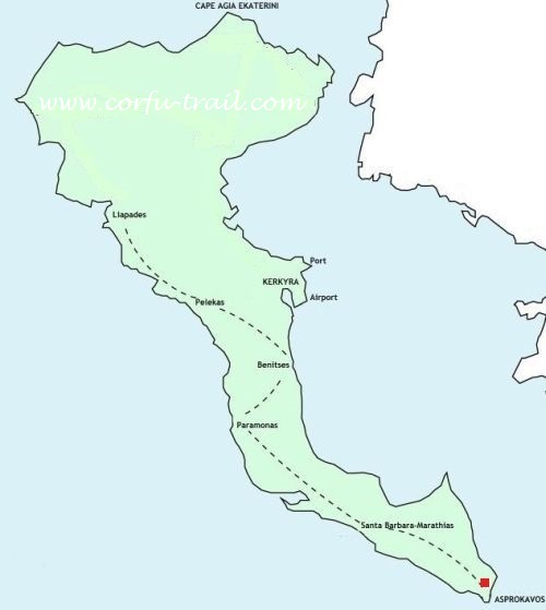 Corfu Trail zuid kaart